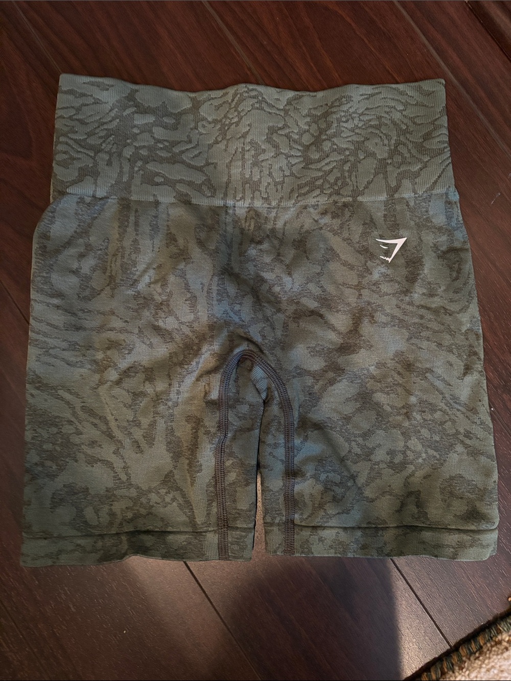 Gymshark Olive Camo Seamless High-Waist Shorts